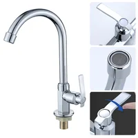 Kitchen Sink Mixer Taps Swivel Spout Single Lever Single Cold Water Tap Modern Chrome Faucet Kitchen Home Tools Accessories 2