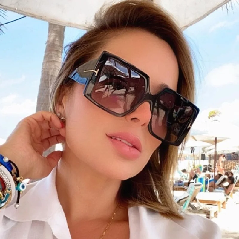 Retro Fashion Oversized Sunglasses Women Female Trendy Big Frame Gradient  Mirror Lunette De Soleil Femme - AliExpress