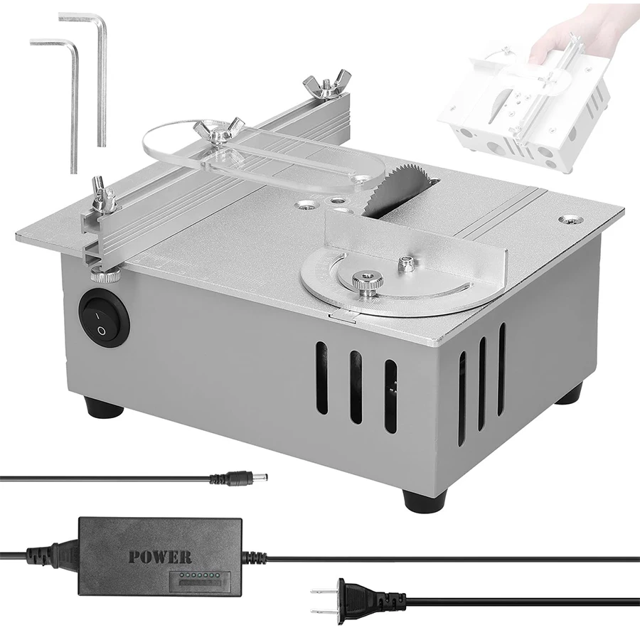 Electric Mini Table Saw 24V Bench Saw DIY Woodworking Circular Bench Lathe Cutter Machine Desktop Cutting Machine Chainsaw