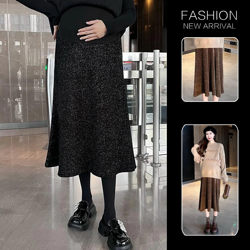 Autumn Maternity Fishtail Skirts Fashion Beautiful Long Loose Pregnant Woman Trumpet Plus Size Pregnancy Mermaid Long Skirt