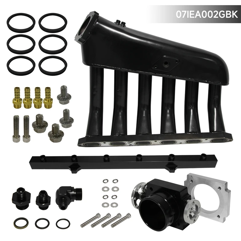 Collettore Di Aspirazione Nero + Corpo Farfallato + Kit Rotaia Carburante Adatto Per Bmw E36 E46 M50 M52 M54 325I 328I 323I M3 Z3 E39 528I