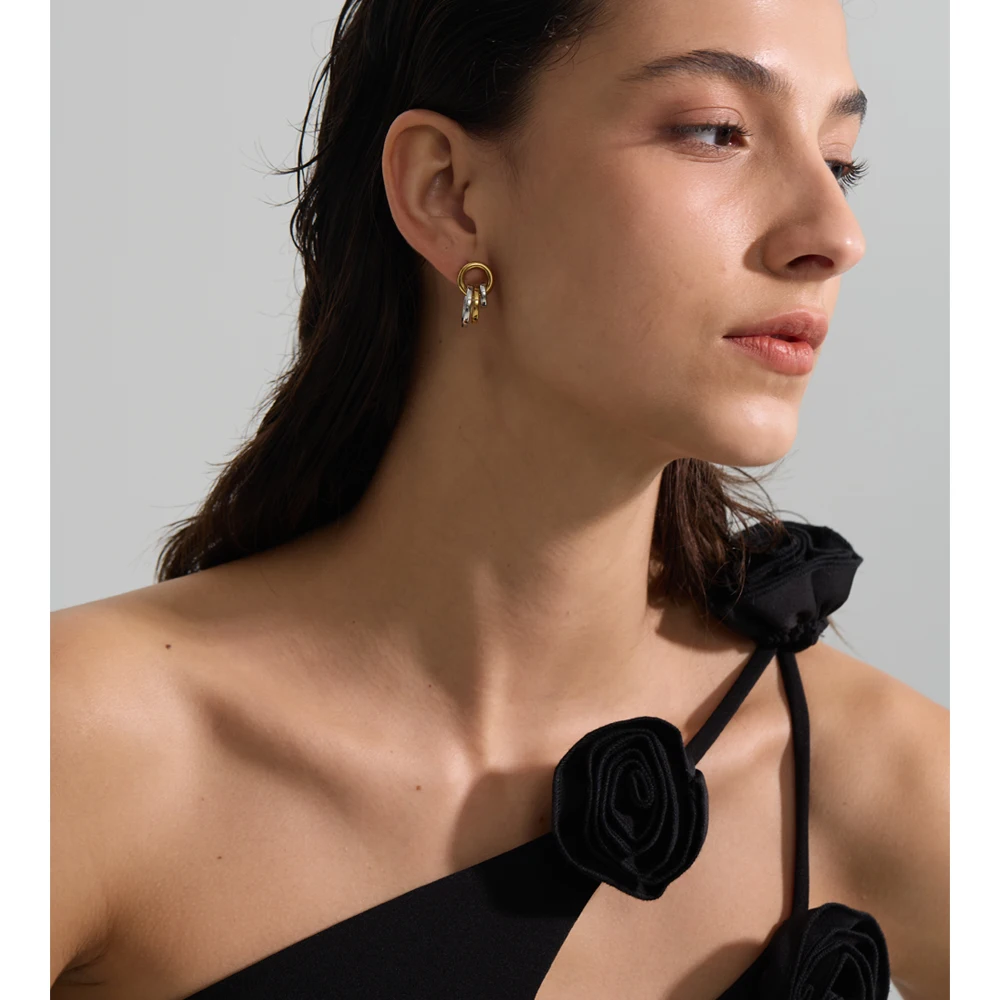 Yhpup Earrings Stainless Steel Waterproof