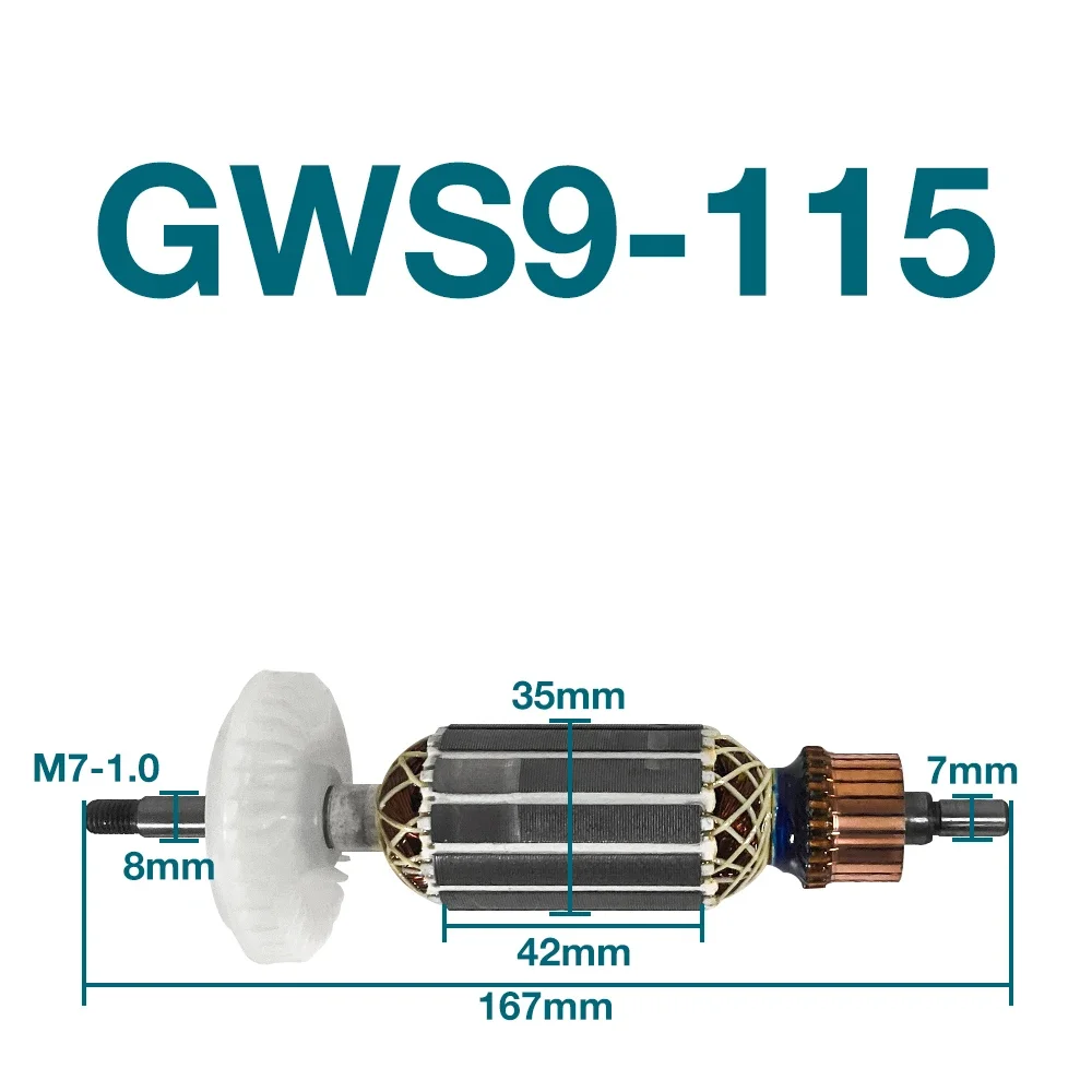 AC220-240V Armature Replacement Accessories for Bosch GWS9-115 Angle Grinder Rotor Armature Anchor ac220 240v wu800 angle grinder armature accessory for worx wu800 s t x armature rotor anchor replacement accessory