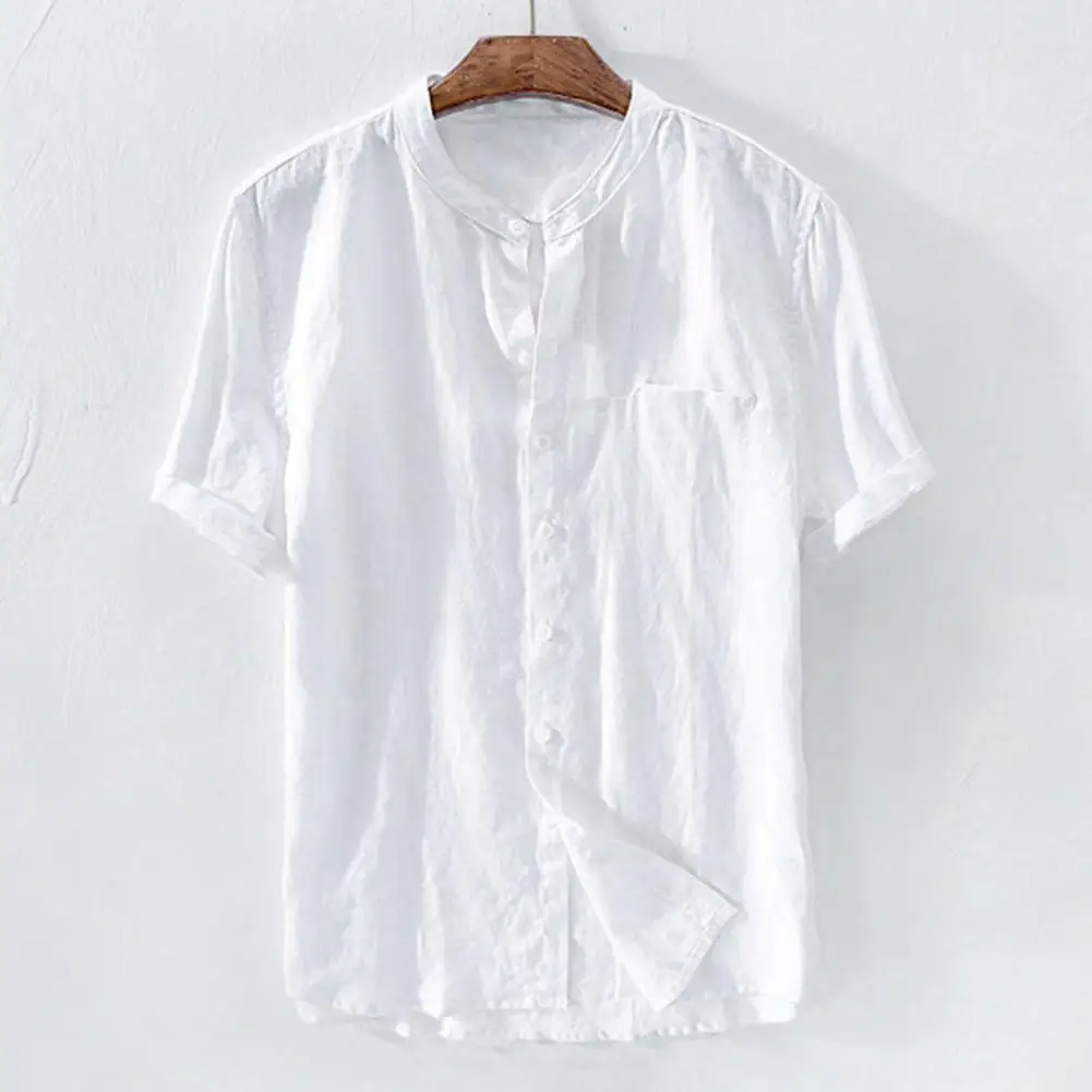 Summer Shirt Single-breasted Shirt Breathable Loose Single-breasted Top   Loose Top  for Dating
