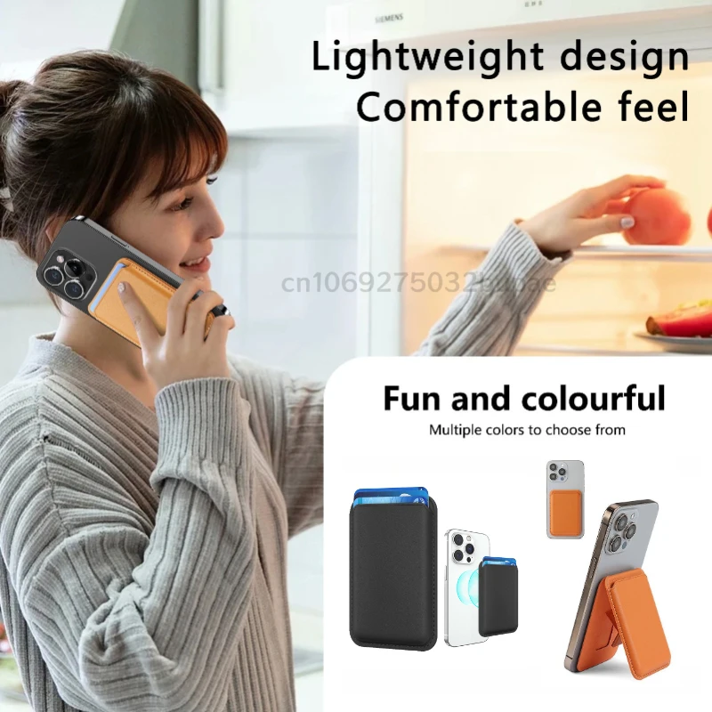 Magnetic Leather Wallet Phone Card Holder - Portable Popsockets Magsafe Edition