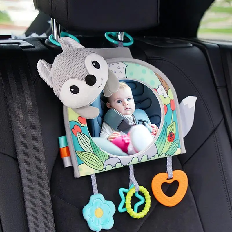 Espelho retrovisor ajustável do assento traseiro do carro para crianças,  monitor infantil, brinquedos sensoriais para crianças, viagens, educação -  AliExpress