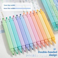 6/12 Colors Highlighters Cute Pastel Pens Bible Pens Soft Tip Aesthetics Markers Kawaii Stationary for Students School Supplies 1