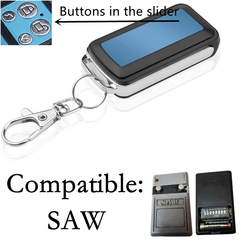 SAW 리모컨 게이트 차고 문짝 리모컨, 고정 코드, 433MHz, 433,92MHz