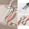 Baby Feeding Spoon Scraper Spoon Silicone Fruit Puree Spoon Supplementary Food Feeder Dual-Head Spoon Toddler Utensil 3