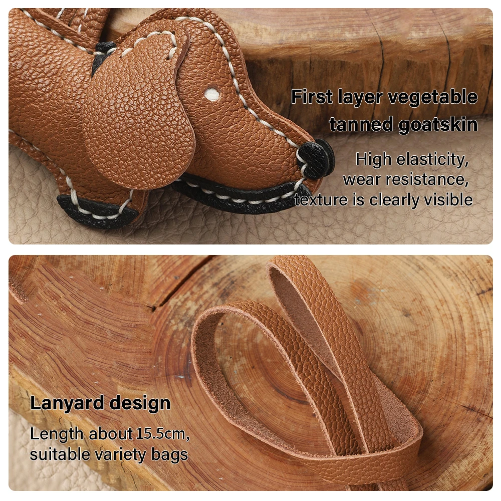 CRAZYSMITH Leather Bag Charm Dog Shaped Dachshund Purse Pendant