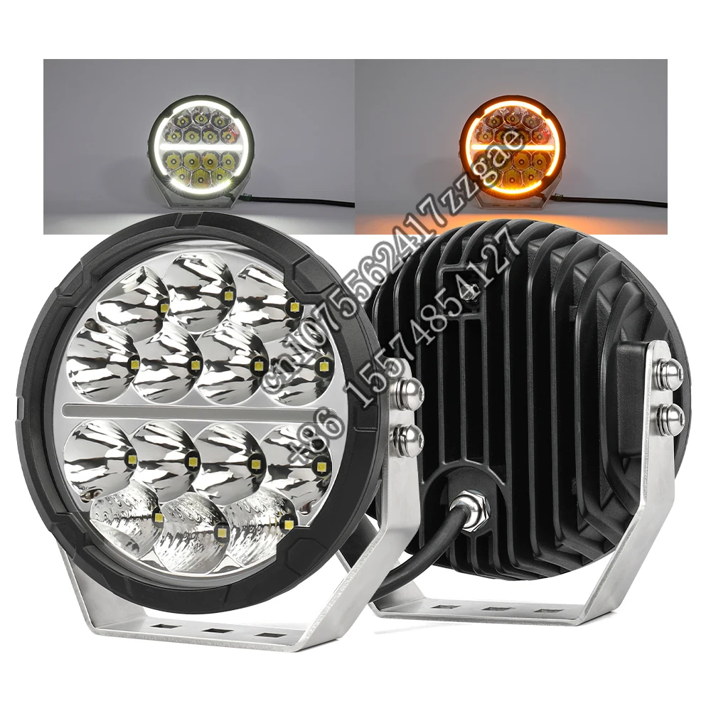 

Off-road Steel Bracket Led Work Light 4x4 White Amber DRL 6'' 7inch Driving Light 6.5 Inch Round for Truck Vehicle