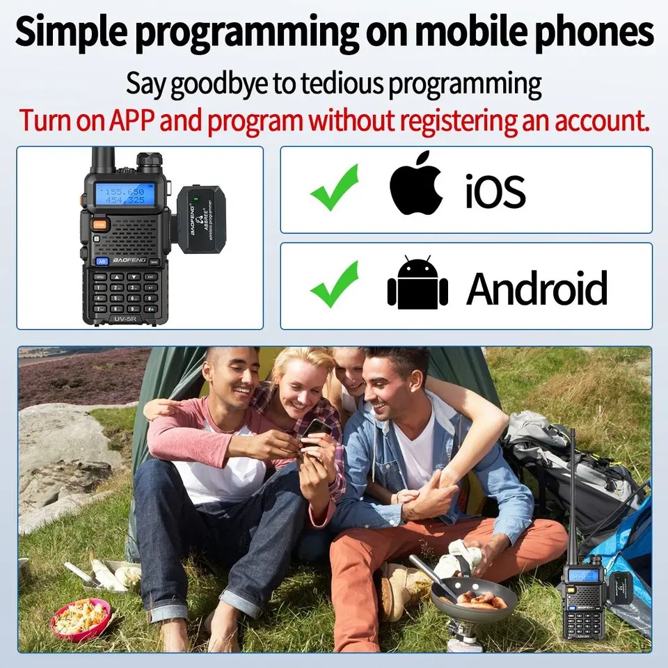 BAOFENG BT-A1D Bluetooth Programmeeradapter - Draadloos Voor UV-5R En Meer Via App