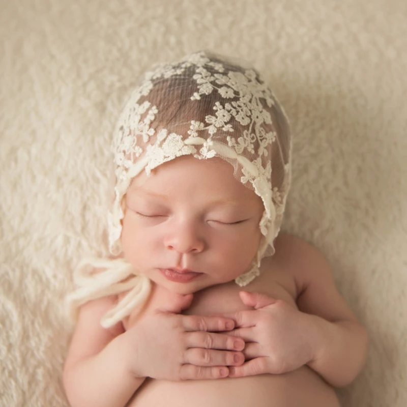 

Newborn Baby Girl Boy Toddler Infant Lace Hat Floral Embroidered Soft Cute Hat Cap Photography Props Headgear Photo Props Wear