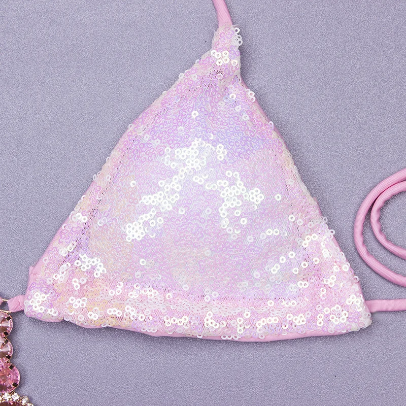 Rhinestone Bikini Swimsuit - Sexy Push-Up Swimwear for Women