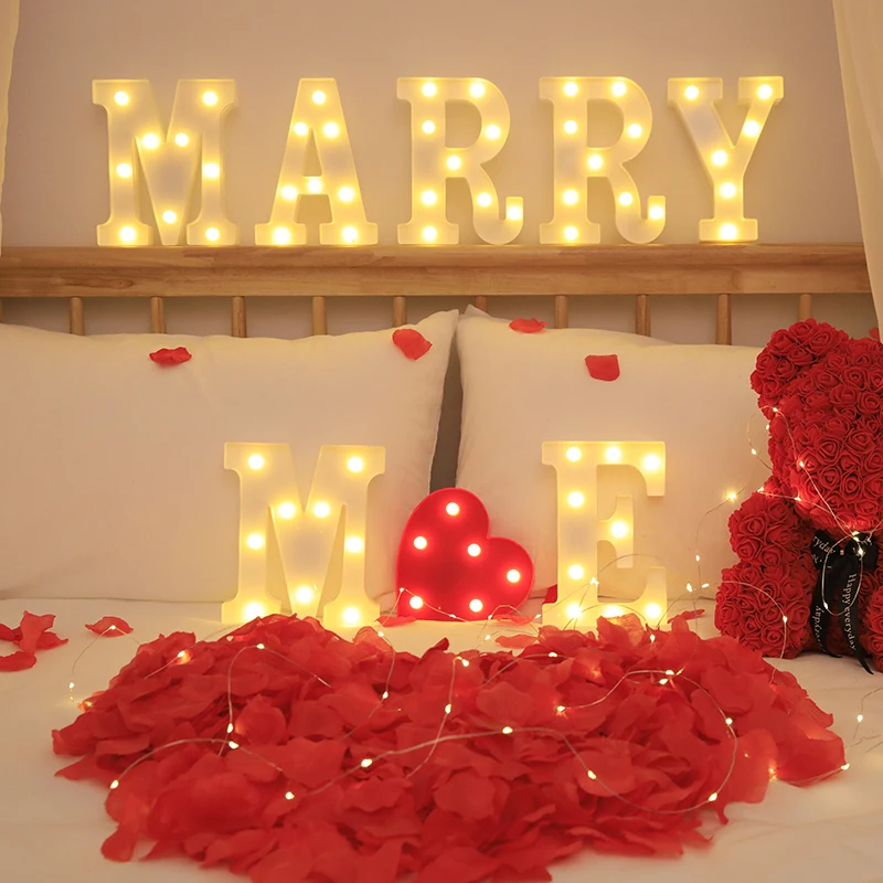 Wedding Decorative LED Lights Luminous Number Lamp Night Light for Party Baby Bedroom Home