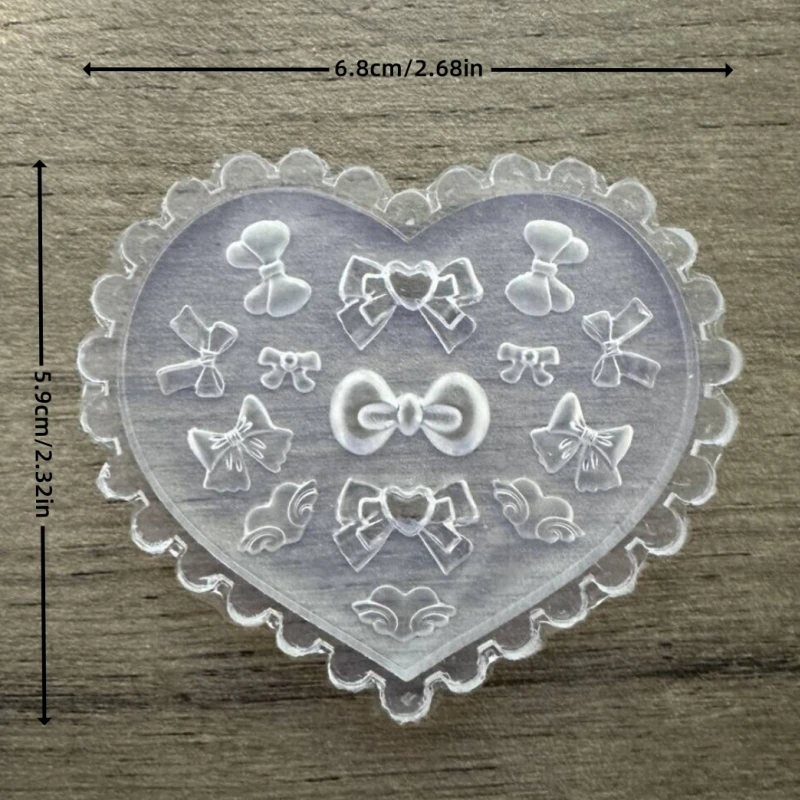 1Pc 3D Silicone Nail Pressing Mold DIY Nail Beauty Charm Reusable Fashion Versatile Bow Love Kawaii Small Fish Nail Art 5
