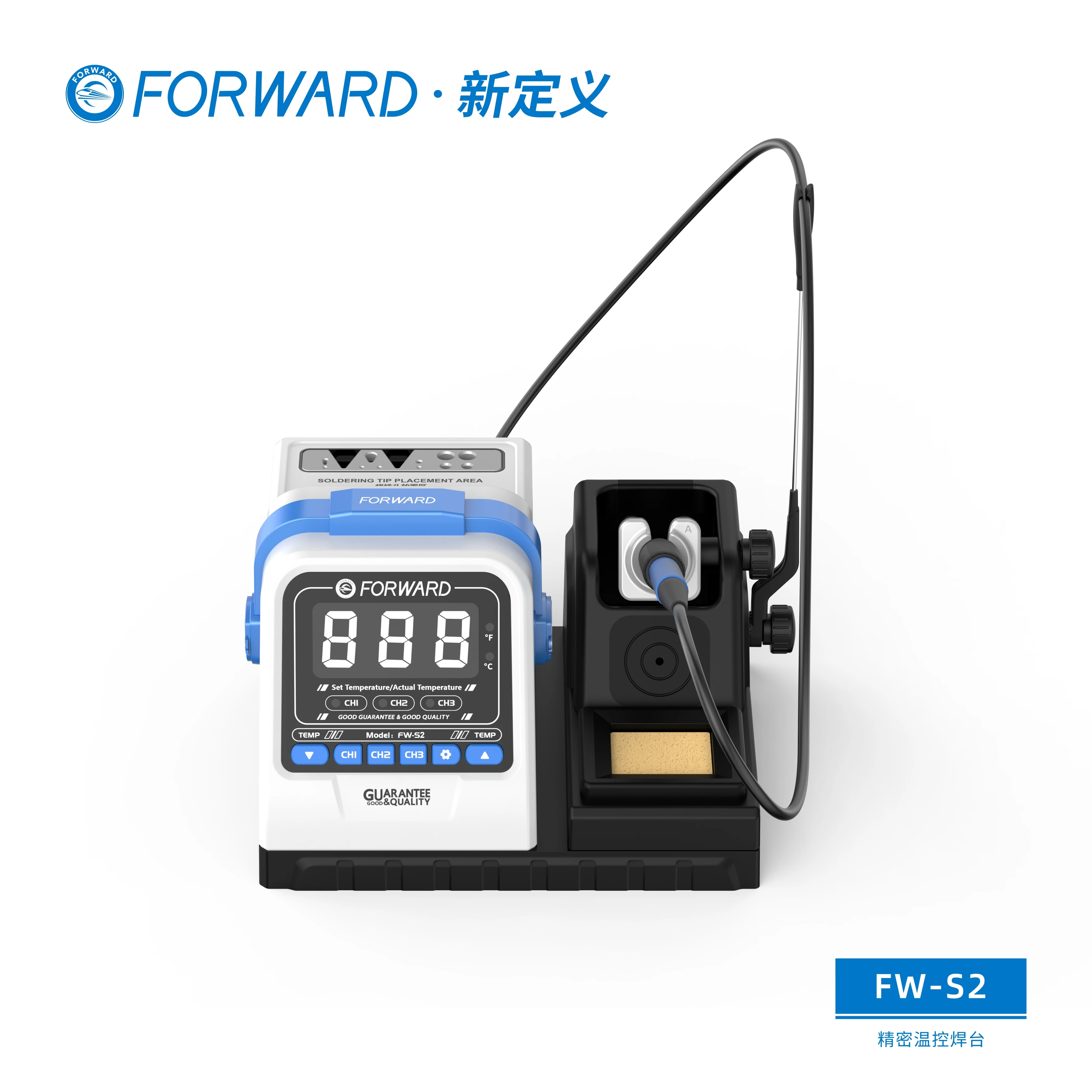FORWARD FW-S2 납땜 스테이션 정밀 온도 조절 호환 가능 납땜 인두 팁 210/245 핸들 (휴대폰 수리 도구용)