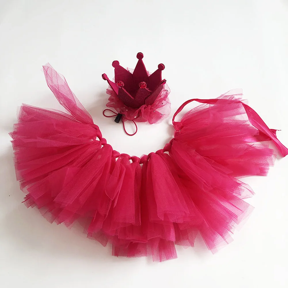 Dog Tutu Tulle Dress Dog Costume Skirt With Hat For Puppy Cats Bunny Pet Outfit Birthday Princess Ballerina Dress Supply