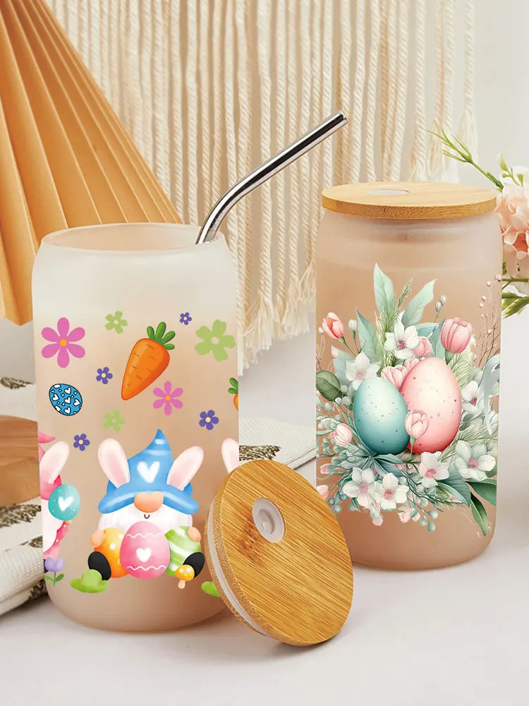 UV DTF Transfer Sticker Easter Animal For The 16oz Libbey Glasses Wraps Bottles Cup Can DIY Waterproof Decals D12959