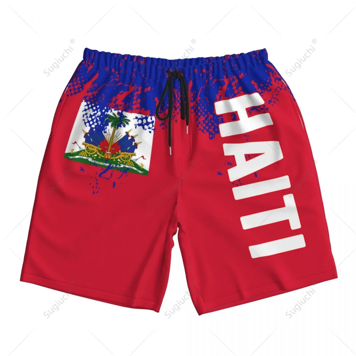 Men's Haiti Flag Beach Pants Board Shorts Surfing Boys Soccer Cycling Swimwear Running Polyester 4