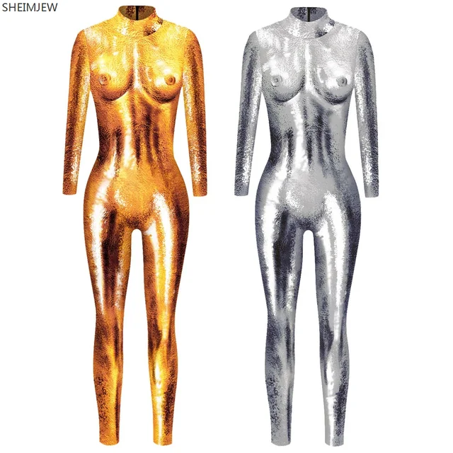 Mesmerizing 3D Printed Body Skin Pattern Cosplay Costume Sexy Jumpsuit Bodysuit