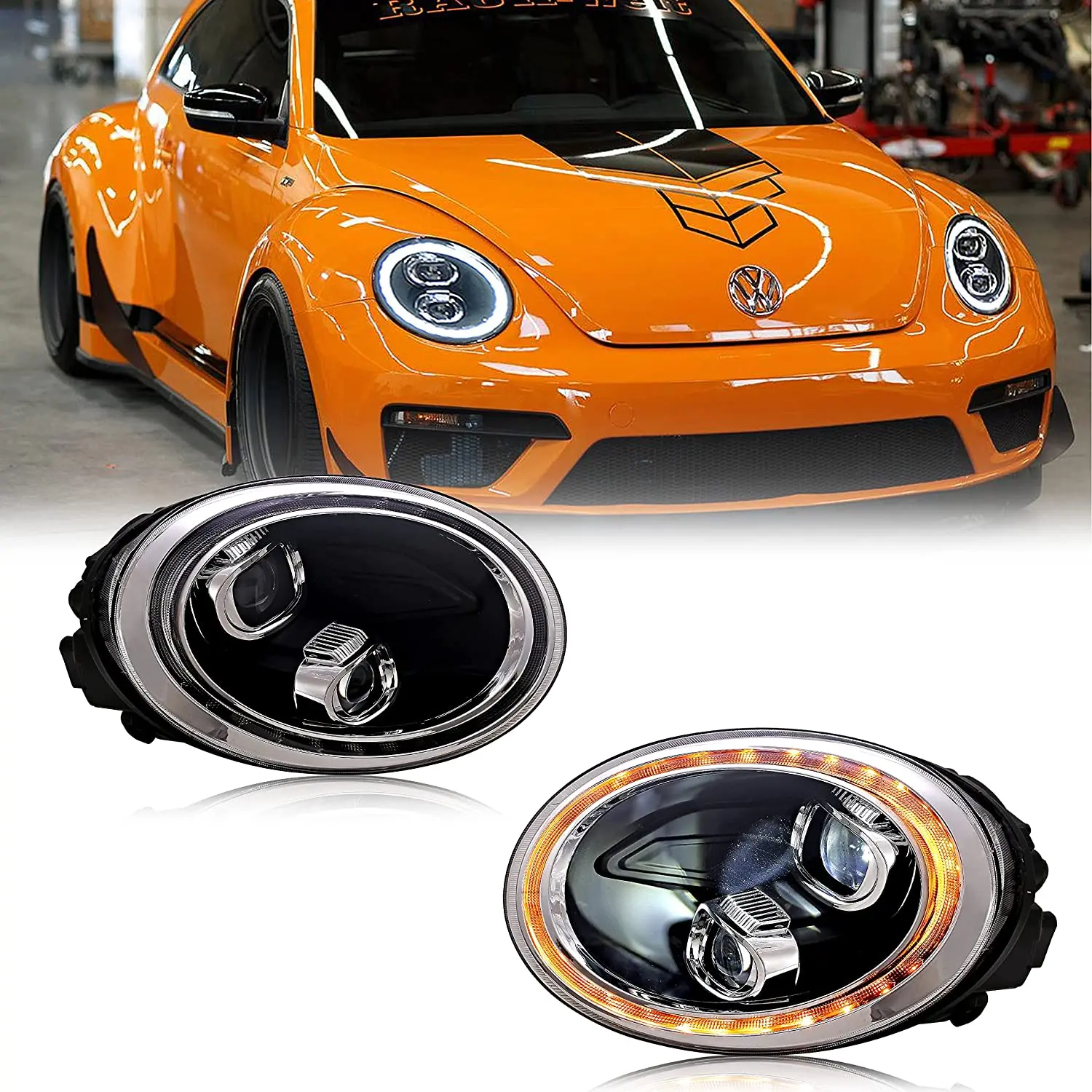 

Фары головного света для Volkswagen VW Beetle 2013-2022, анимация запуска, последовательный индикатор, передние лампы в сборе
