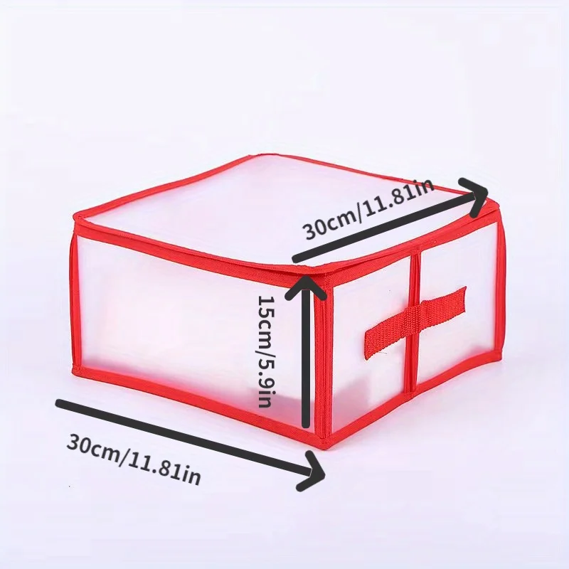 32-Compartment Christmas Ornament Organizer Box With Zipper，With Handles For Easy Organization， holiday party supplies