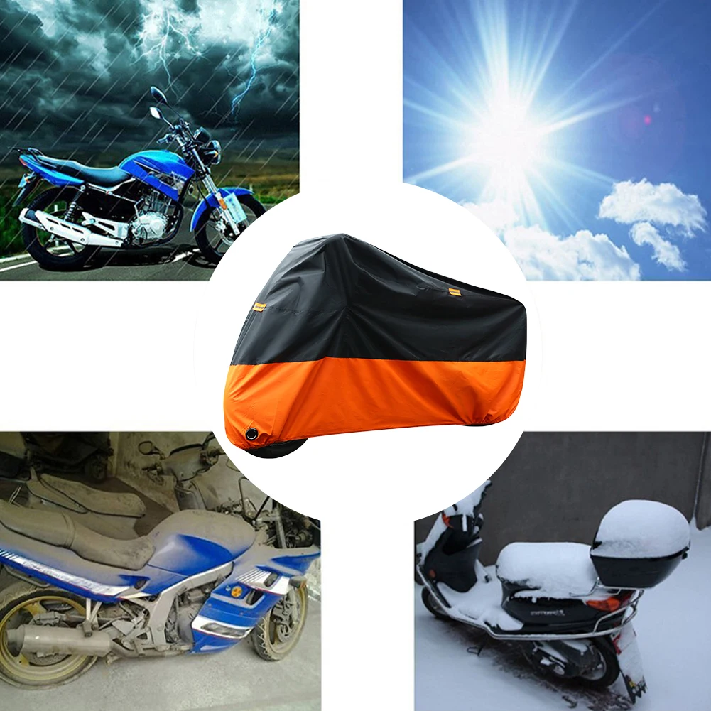 Motorcycle Cover Waterproof Dustproof Outdoor Motorbike Scooter Cover 190T Motors Dust Rain UV Protector Cover For All Season