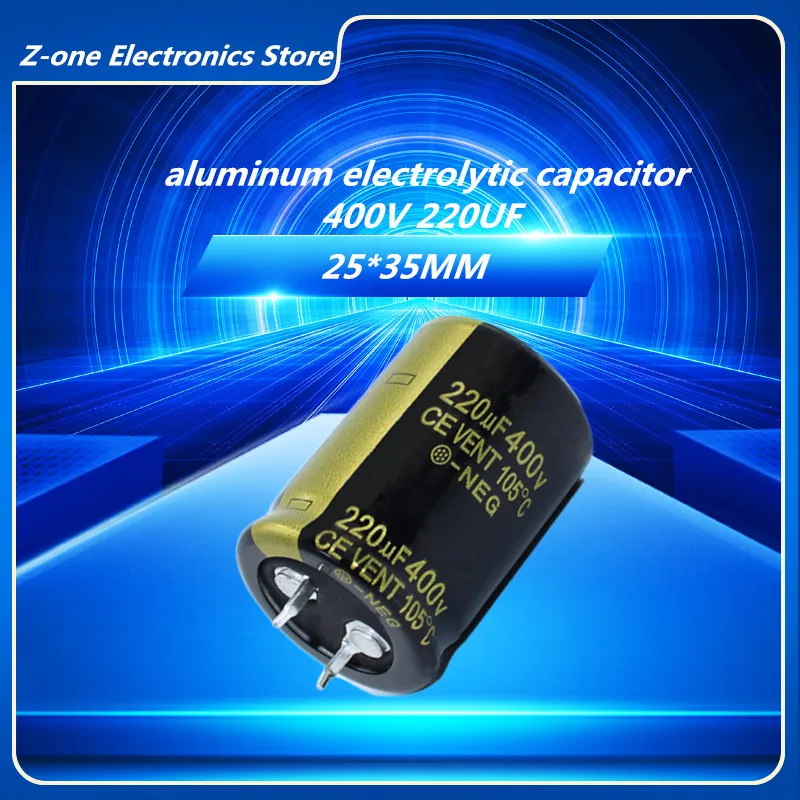 2-10pcs 400V220UF 400V 220UF 25X35mm High quality Aluminum Electrolytic Capacitor High Frequency Low Impedance ESR 10pcs electrolytic capacitor 10v220uf 6 3 5 4mm smd aluminum electrolytic capacitor 220uf 10v size：6 3x5 4（mm）