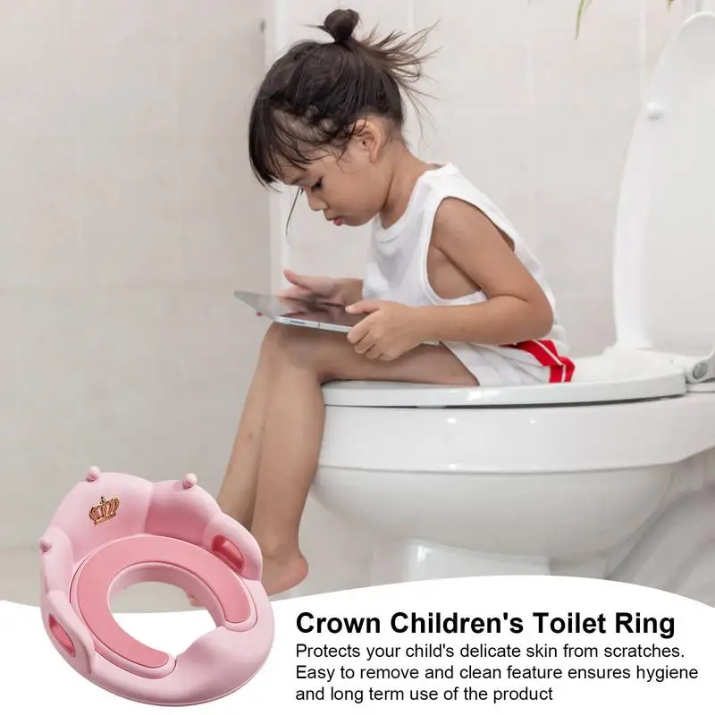 Baby Potty Training Toilet Seat Anti-Slip Soft Toilet Seat Cushion Pad Comfortable Toilet Ring Easy-Clean Training Toilet Padded 3
