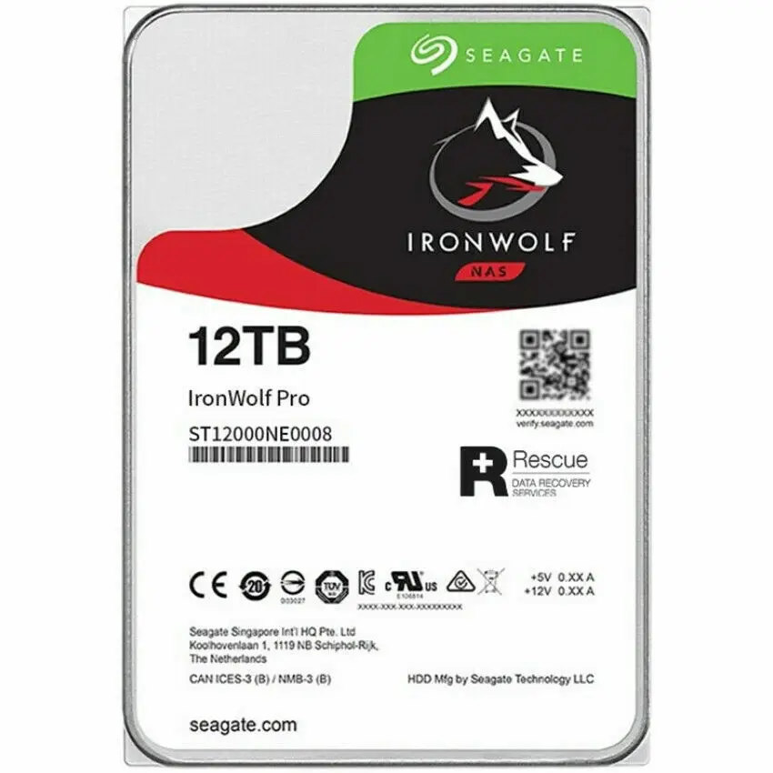 IronWolf Pro NAS HDD para Seagate ST12000NE0008, 12TB, 7200RPM, SATA, 6 Gbps, 3.5 
