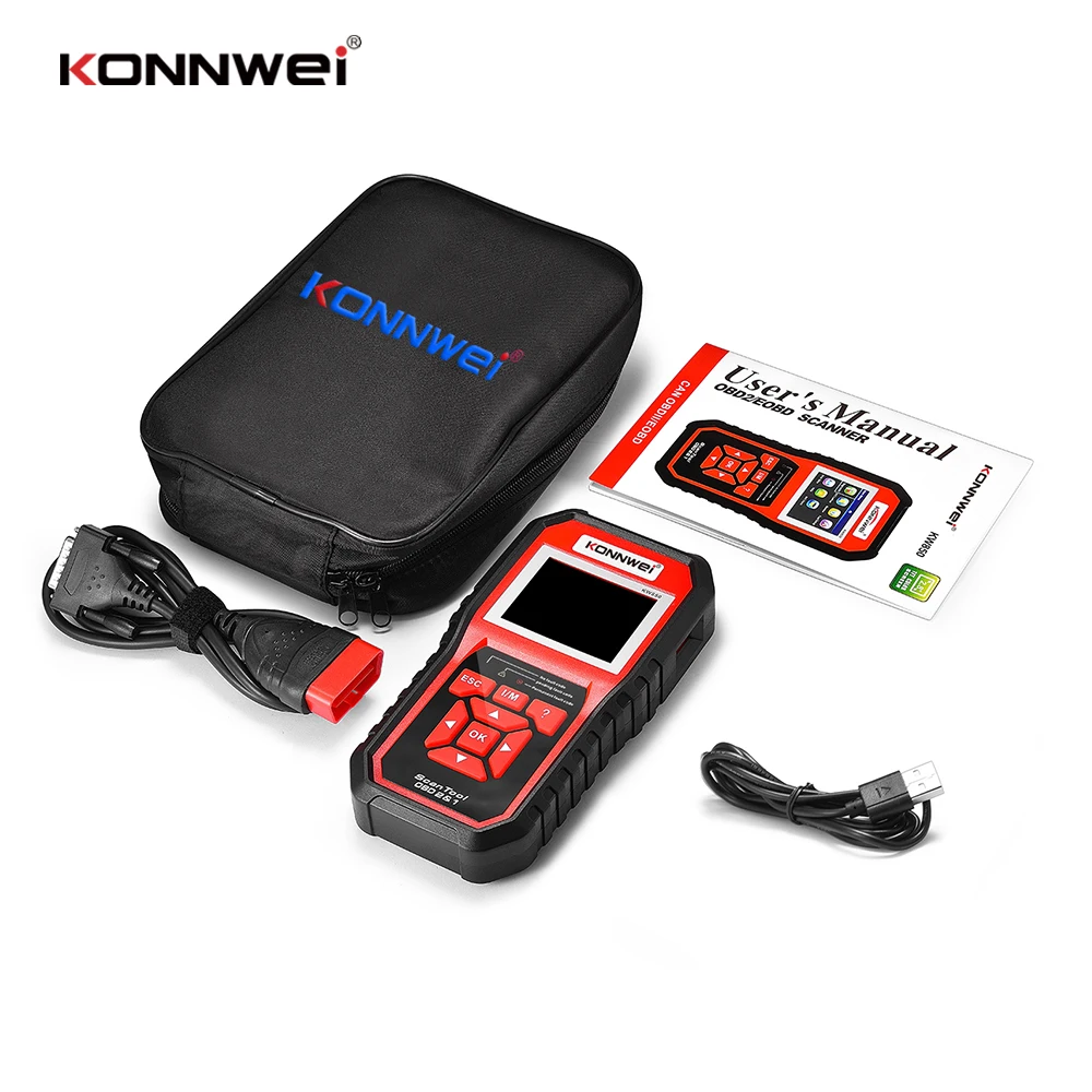 KONNWEI KW850 full OBD2 Car Diagnostic Tools OBD 2 Auto Scanner Check Engine O2 sensor Battery Test OBDII Code Reader PK CR3008 motorcycle oil temp gauge