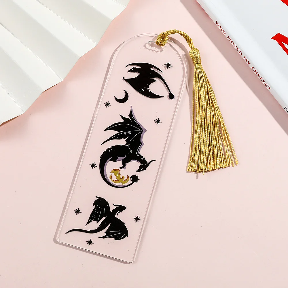 Acrylic Bookmark Anime Black Dragon Bookmarks Collection Gift for Book Lovers Acrylic Book Mark for Men Women Teacher Friend Kid Marker Reading