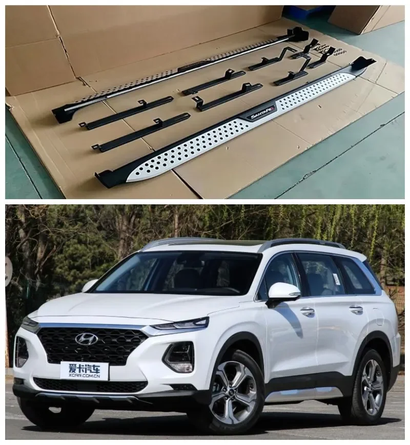 

Fits For Hyundai Santa Fe ix45 2019 2020 2021 High Quality Aluminum alloy Running Boards Side Step Bar Pedals
