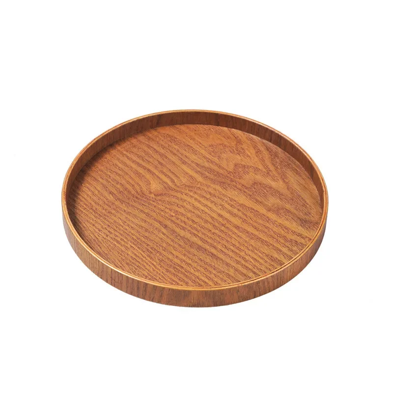 Wooden Round Tray Tea Japanese Fruit Dessert Trays Tea Cup Tray Creative Solid Wood Plate Dinner Plate 21cm24cm27cm30cm, wooden serving tray,tea tray