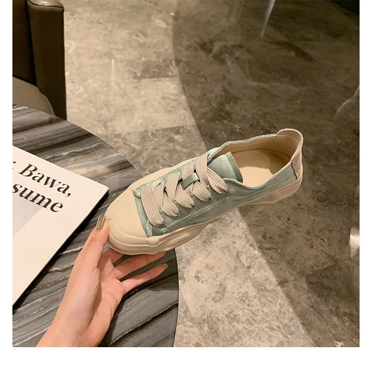 Satin Casual Lace-up Women Sneakers - true deals club