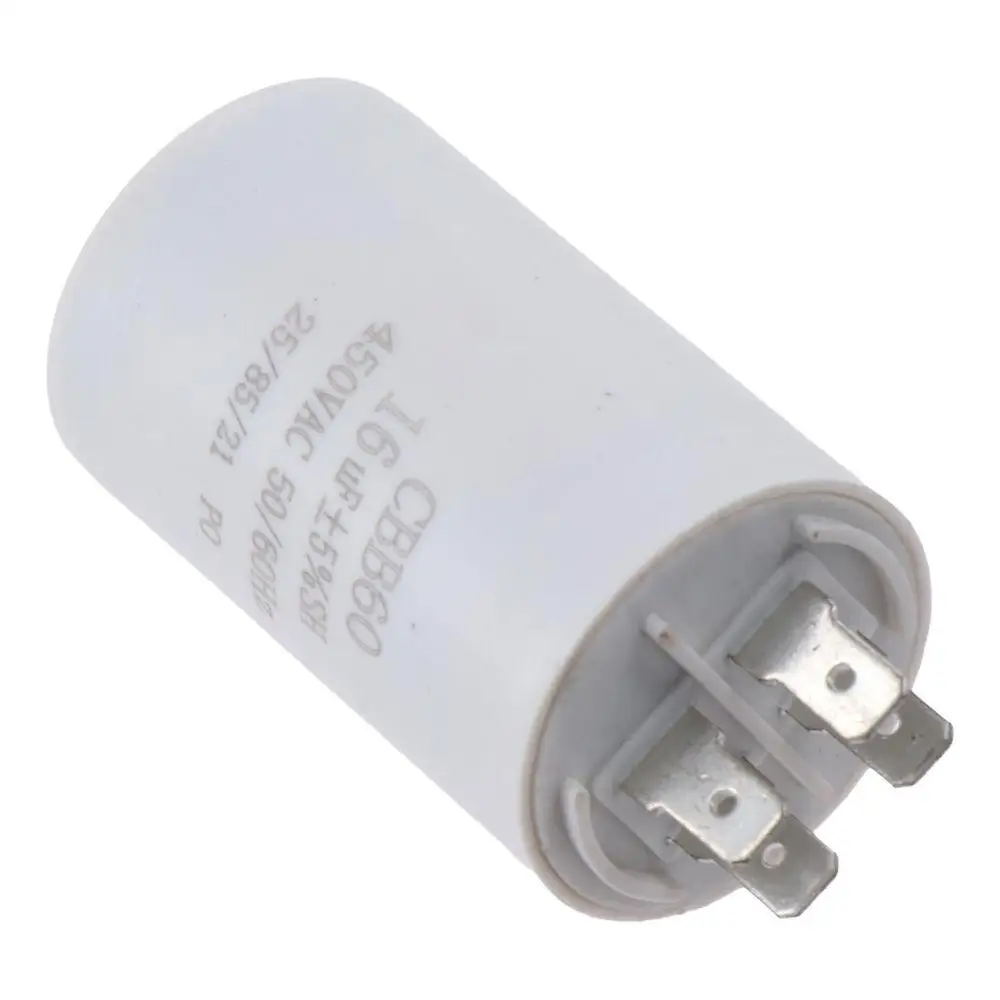 Condensateur CBB60 16uF 450V AC 2 Câbles 50/60Hz - Cylindre 75x40mm - Uxcell - Neuf