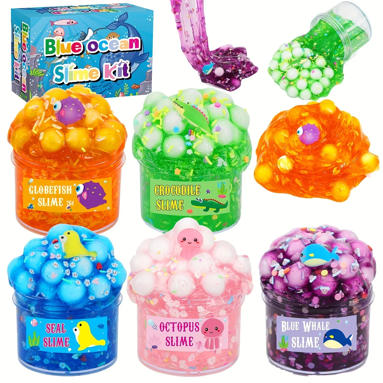 70ml Slime Crystal Mud Ocean Set Clay Clay Glue Colored Mud Decompression Toy 5-color Crystal Decompression Toy crystal soil mud toy slime toy