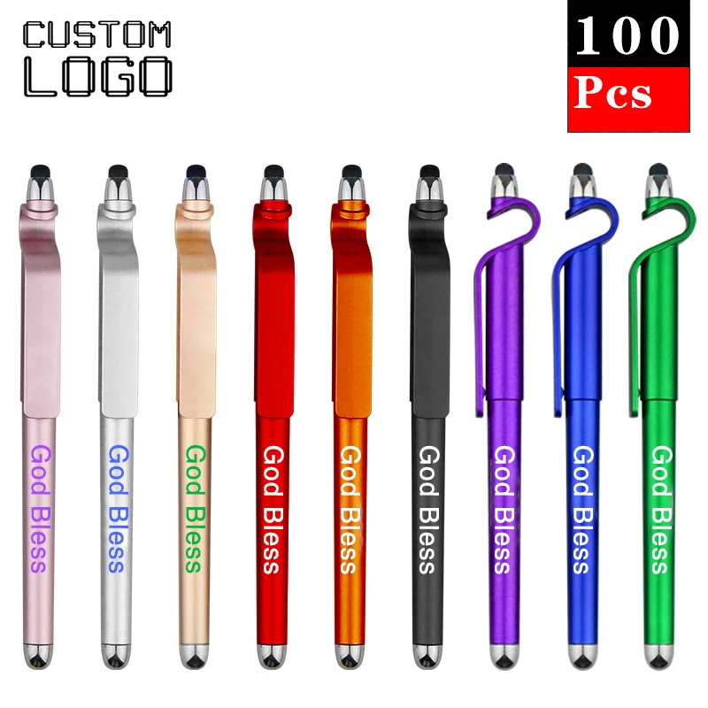 100Pcs New Mobile Phone Holder Touch Screen Neutral Pen Personalized Printing Logo Business Advertising Gift Signing Pen 100pcs 1000pcs 3000pcs new mmbd4148cc mmbd4148 sot 23 screen printing d5 switching diode