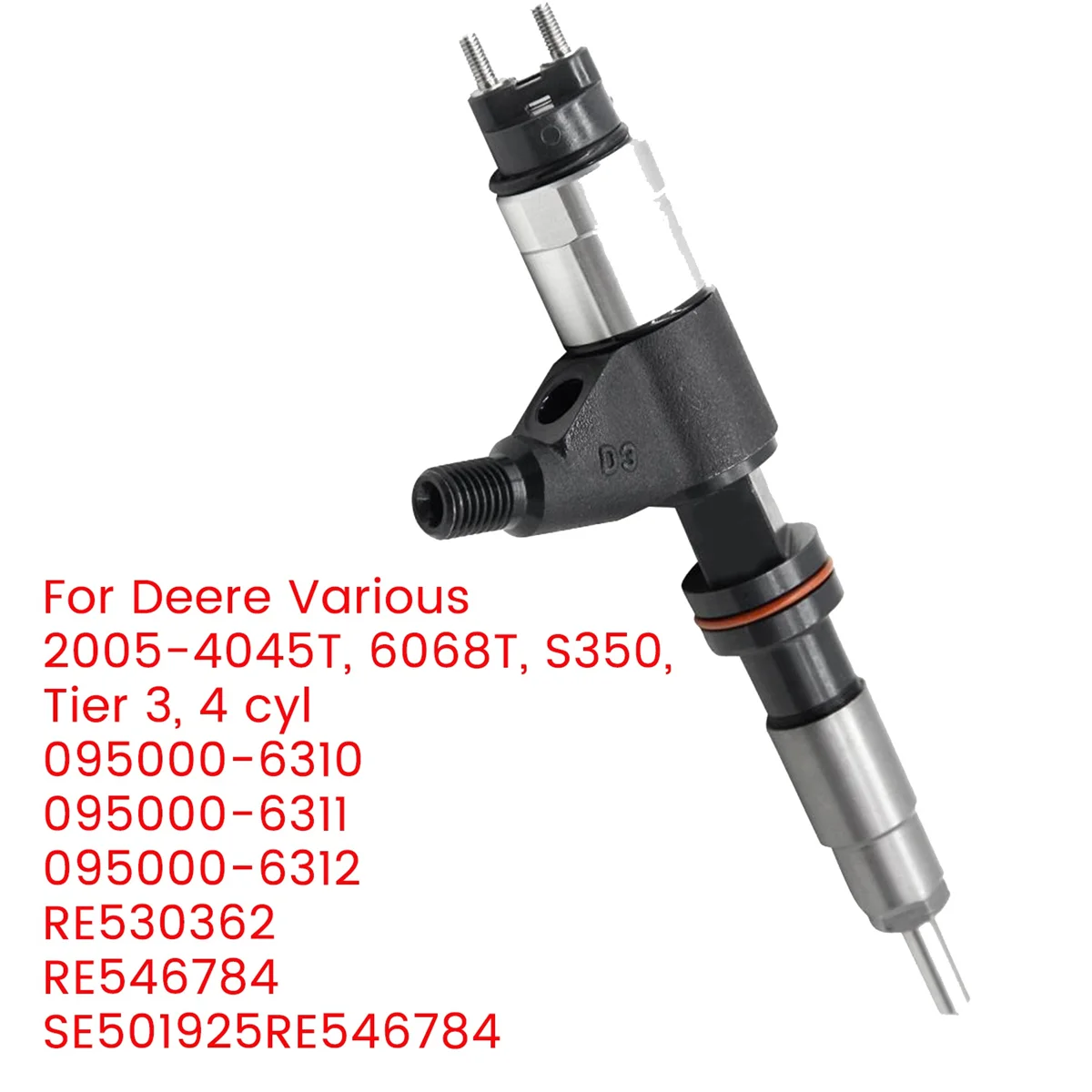 

095000-6311 Crude Oil Common Rail Injection RE530362 RE546784 for John Deer 4.5L 6.8L Engine Fuel Injector 095000-6310