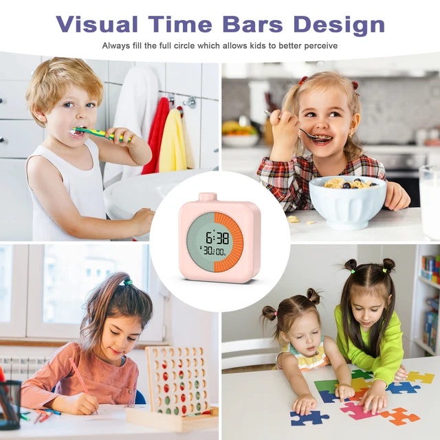 ORIA Digital Visual Timer 3 In 1 Clock with Timer 60-Minute Countdown Stopwatch for Kitchen Cooking Study Teaching 5