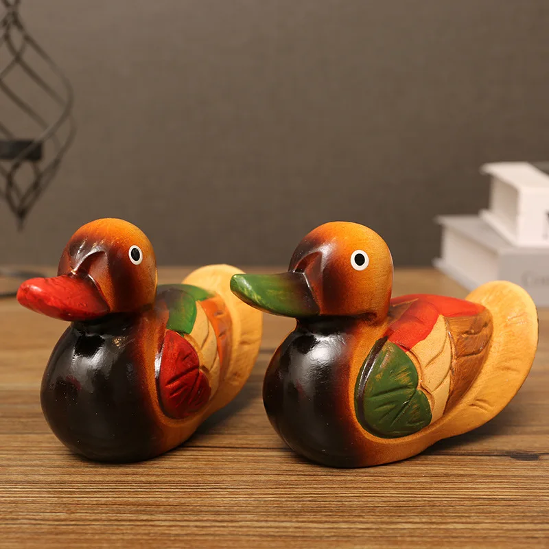 

2PCS Chinese Mandarin Duck Ornaments Yuan Yang Love Birds Figurine Feng Shui Desktop Creativecrafts Home Accessories Decorations