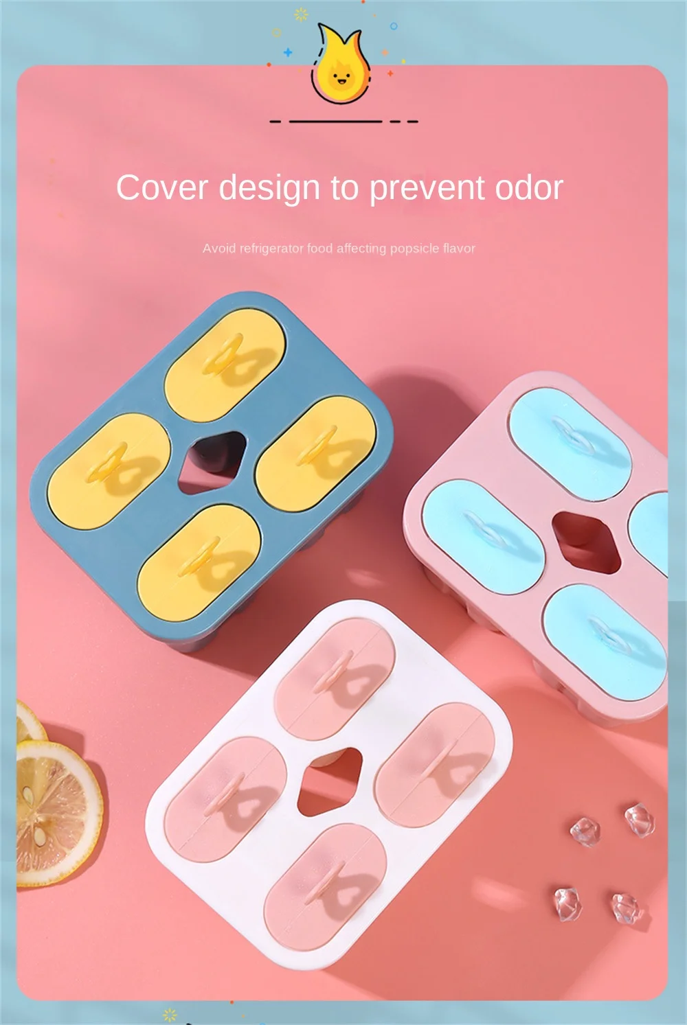 Description Picture 6 of itemPopsicle Mold DIY Ice Cream Ice Cubes Maker Bar Kitchen Refrigerator Homemade Stick Mould Tubs Silicone Household Kitchen Tools