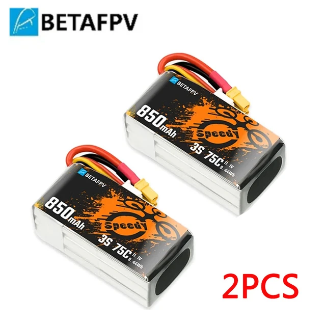 2PCS BETAFPV 850mAh 3S 4S 75C Lipo Battery FPV Racing Drone