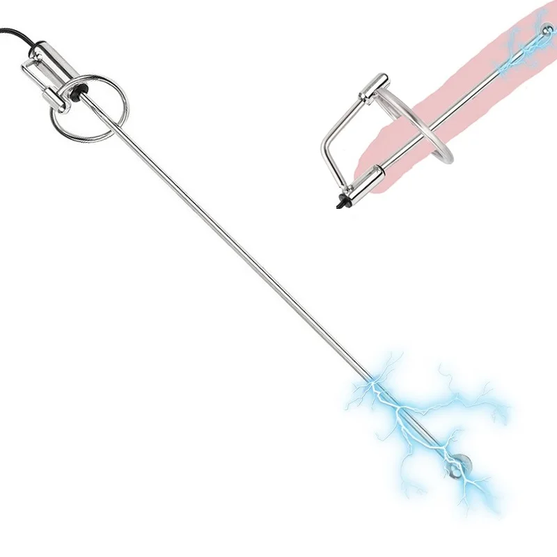 Male Stainless Steel Penis Plug Electric Stimulation Urethral Catheter Bi-polar Electro Shock Metal Cock Ring Dilator Sex Toy silicone urethral dilator urethral dilator