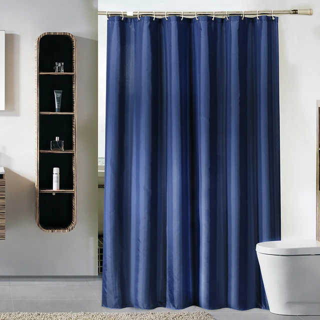 Shower Curtains with Hooks, Monochromatic, Comfortable, Waterproof, Bathroom,  Bath, Blue, High Quality, New - AliExpress