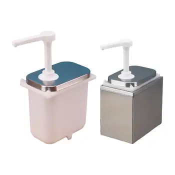 소스 디펜서 펌프, 2.5L 샐러드 소스 저장 용기, 가정용 상업용 소스 펌프 디펜서, 주방 식당