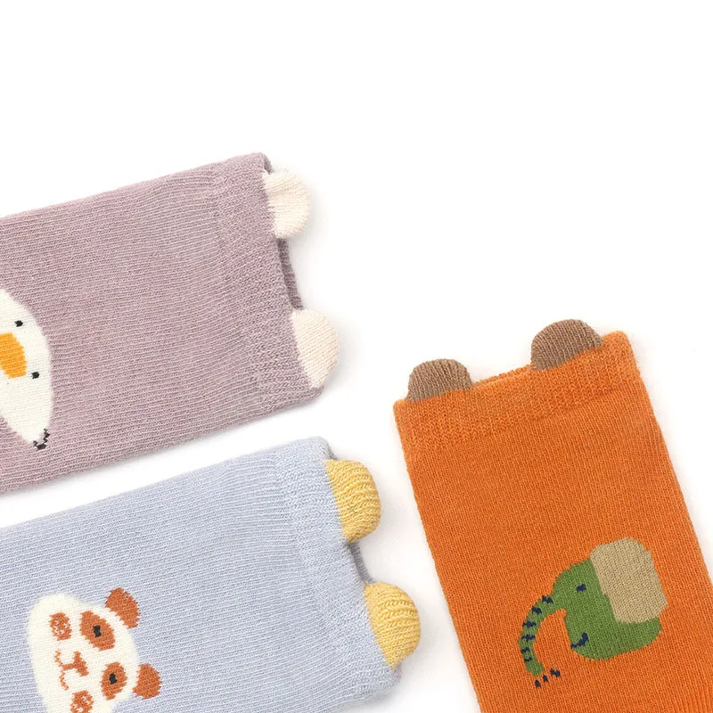 6 Pairs Kids Non-Slip Socks Cute Cartoon Animal Pattern Childrens Boys Girls Floor Socks Comfortable for Toddler