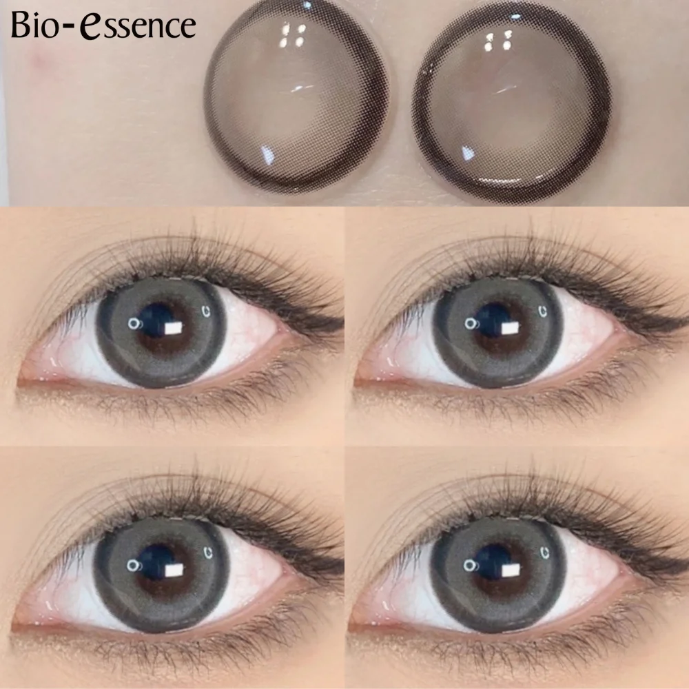 Bio-essence 1 Pair Big Eye Korean Lenses Colored Contact Lenses with Degree Myopia Lenses Green Lenses Black Lenses Prescription