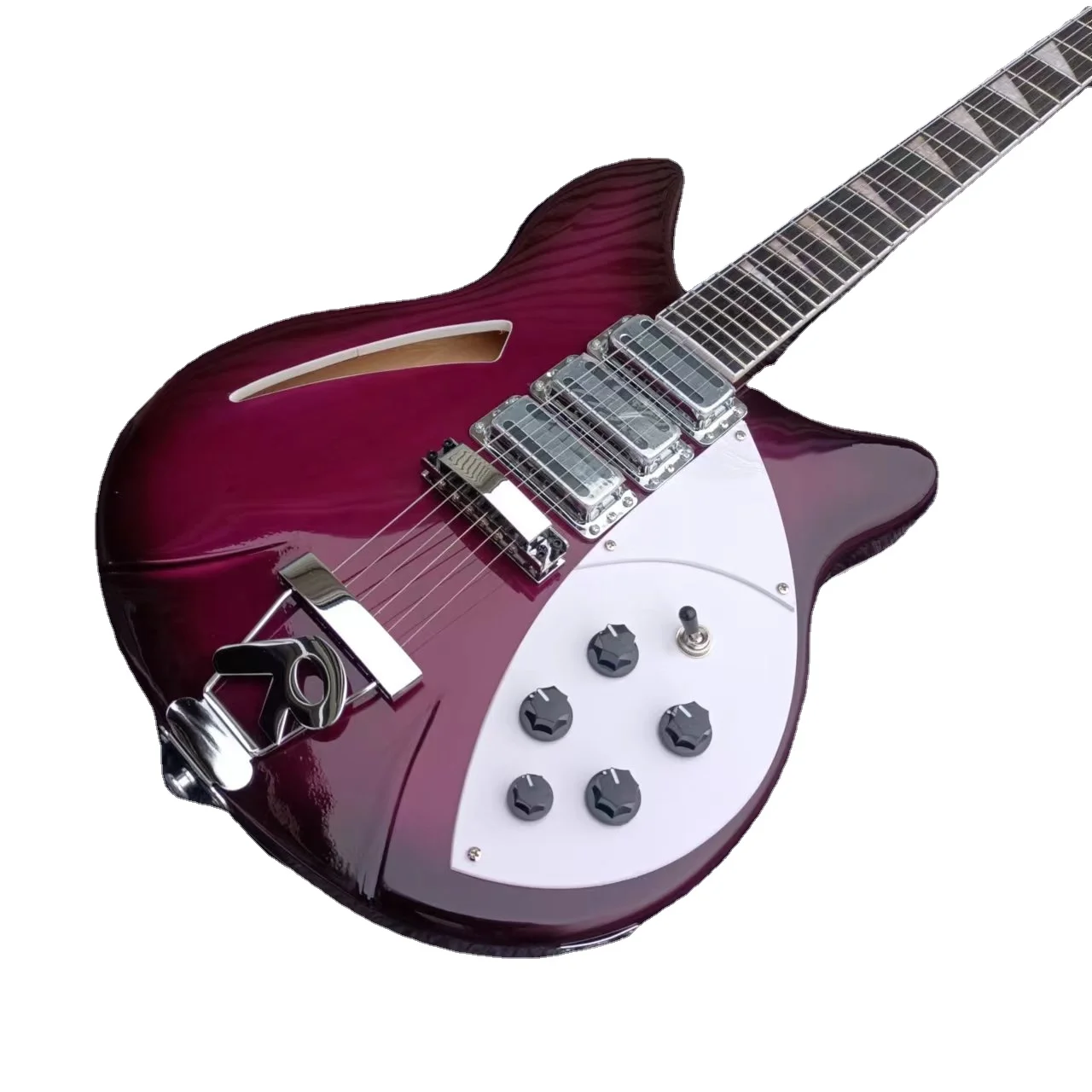 Ric Modello 370 Chitarra Elettrica 24 Tasti Pickup Semi Hollow Body 3 Tostapane Rickenback